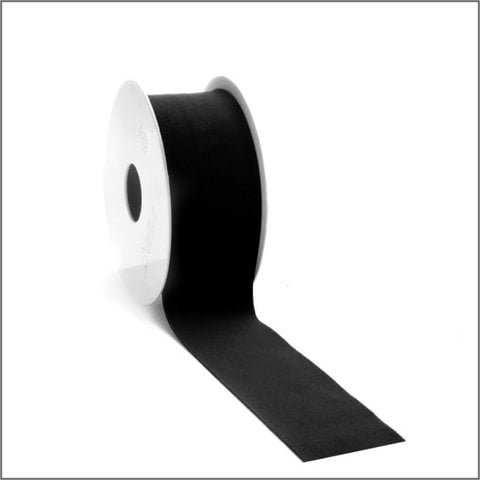Fussel – Samt – 40 mm x 5 m – Schwarz