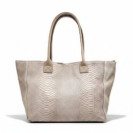 LOLA – Italiensk python-præget lædertaske – Blush Pink