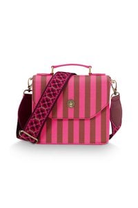 Frances Cross Body Bag Small Stripe Pink 19x7x17.5cm