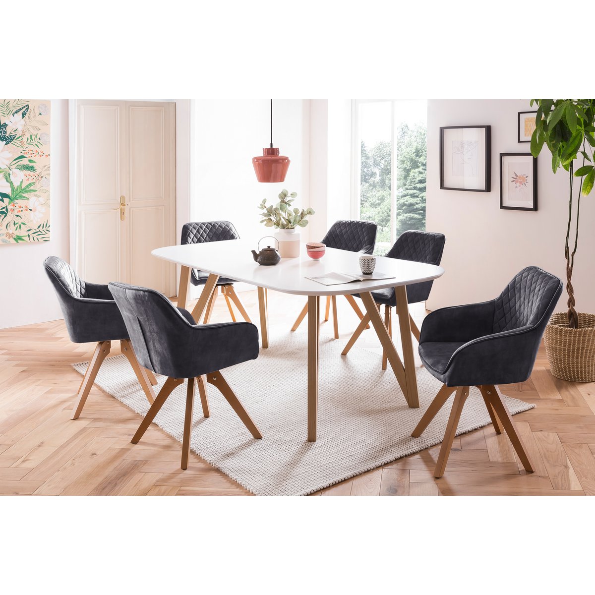Armchair vintage velvet velor, black