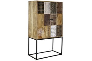 APARADOR MANGO METAL 84X43X152 MARRON OSCURO MB183452