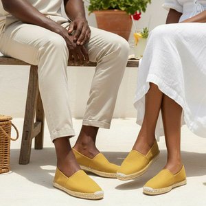 Ambachtelijke espadrille – handgenaaid – LIOREN saffraangoud
