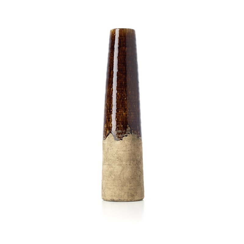 The Amber Cone Vase - Betonbrun - L