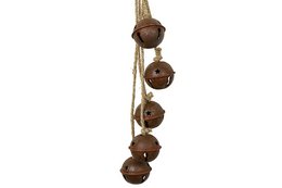 Kersthanger belletjes Jort roest-42x3x3CM