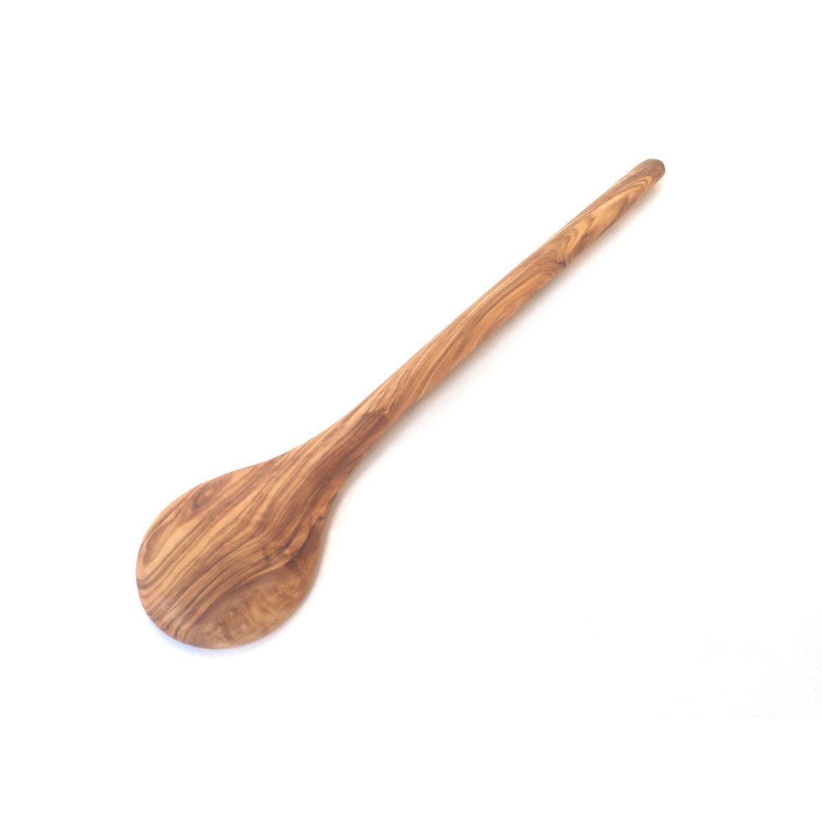 Cuillère de cuisine à manche rond, longueur 30 cm, en bois d'olivier