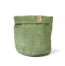 SIZO Knitted Paper Bag Olive z wodoodporną biodegradowalną wyściółką