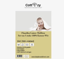 Cottzy Pañales de Franela -Set de 5 piezas- 70x80cm 100% Algodón