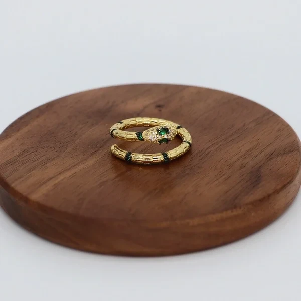 Anillo verde de serpiente | ajustable