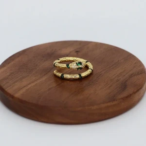 snake green ring | verstelbaar