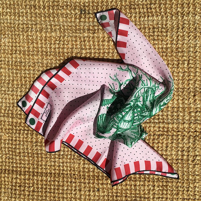 NEPTUNE Silk square 65cm Pink