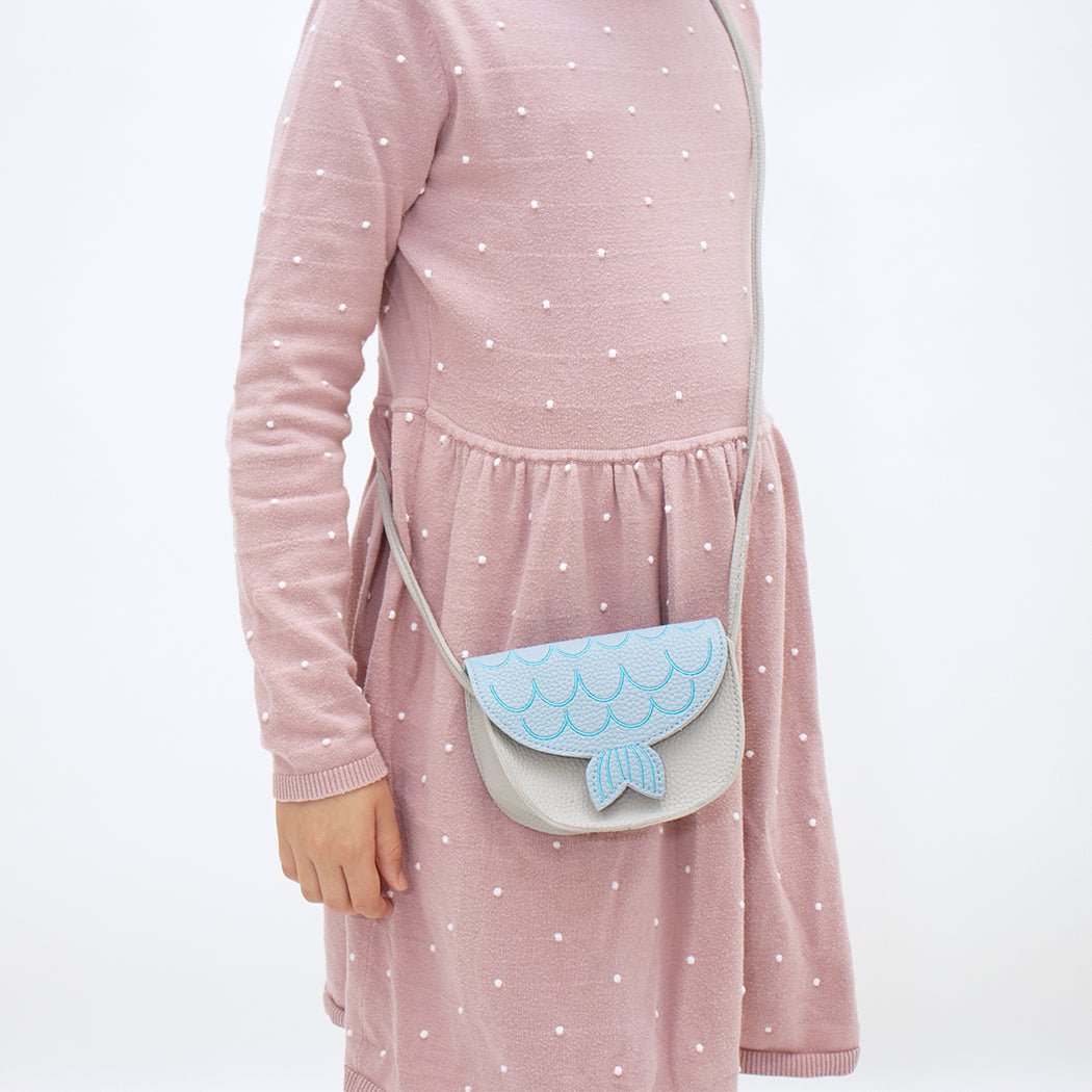 Adjustable animal shoulder bag for children "mermaid" - Asnee Blue