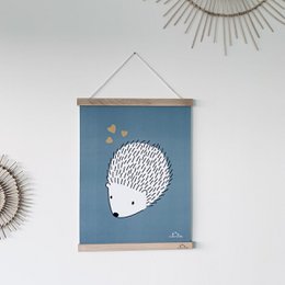Paper poster - The hedgehog in love