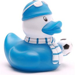 Quietscheente Fußball-Fan blau-weiss - Gummiente