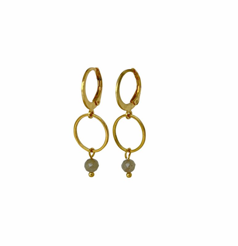 Øreringe Labradorite - Guld