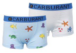 Colorful kids' shorts with a maritime theme, featuring starfish, jellyfish, and other sea creatures. Available in sizes 92/98 to 140.