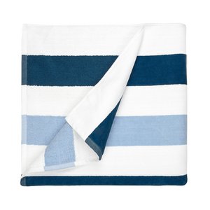 Beach Towel, 100% cotton, 90x190 cm, Stripe Navy/Light Blue