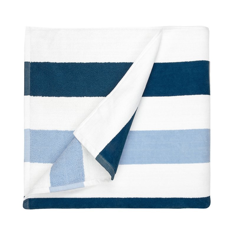 Beach Towel, 100% cotton, 90x190 cm, Stripe Navy/Light Blue