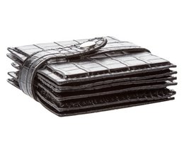 Juego de 6 posavasos de cristal croco negro