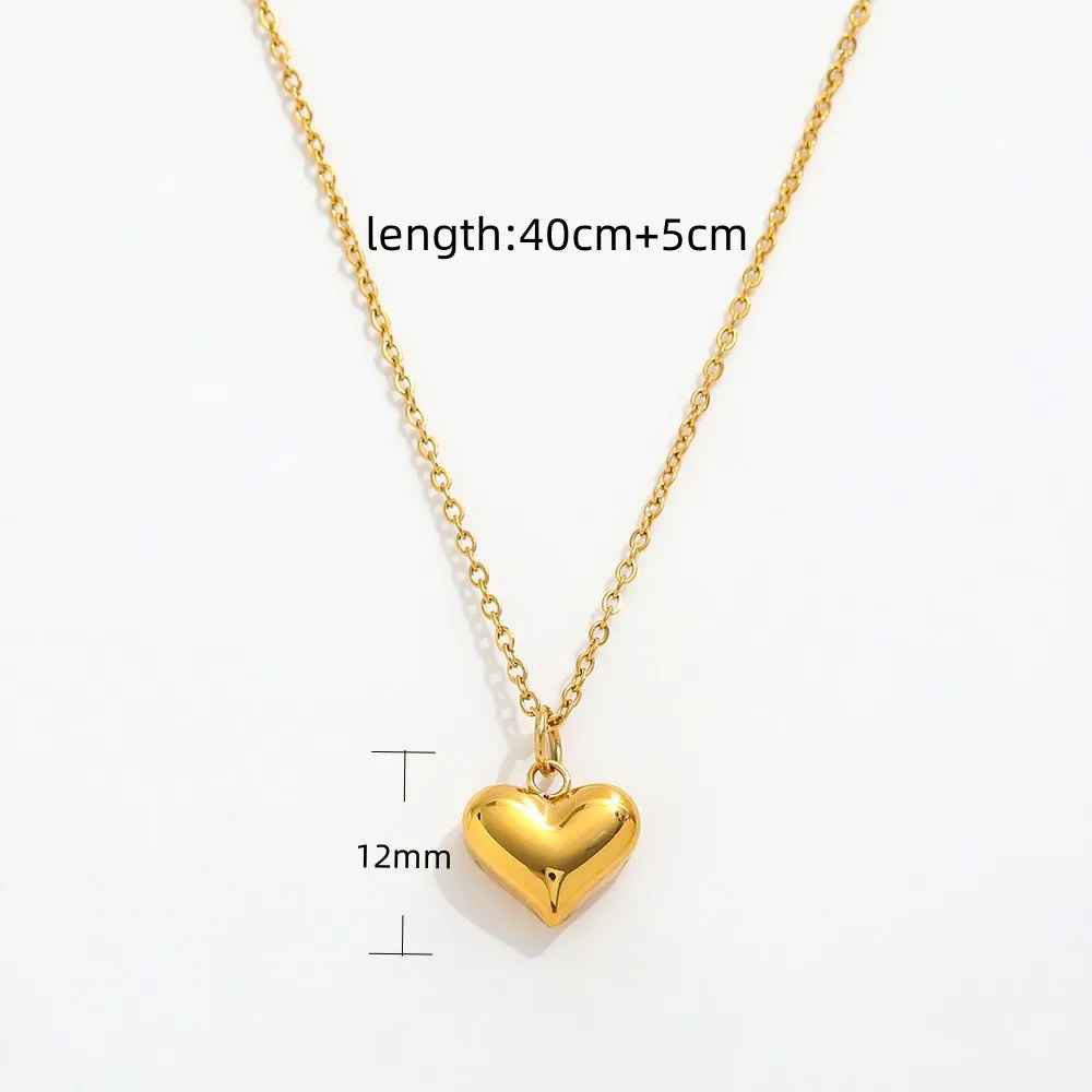 Linett - Gepofte gouden hart hanger ketting