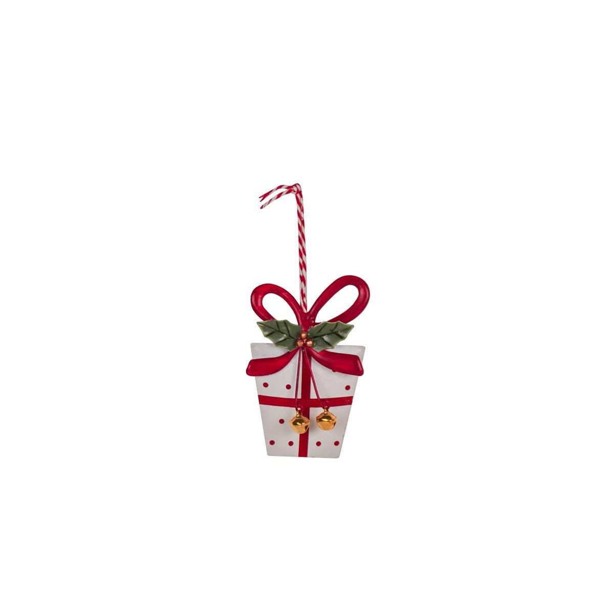 White gift box ornament 9 cm Isabelle Rose