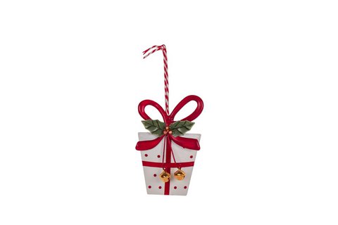 White gift box ornament 9 cm Isabelle Rose