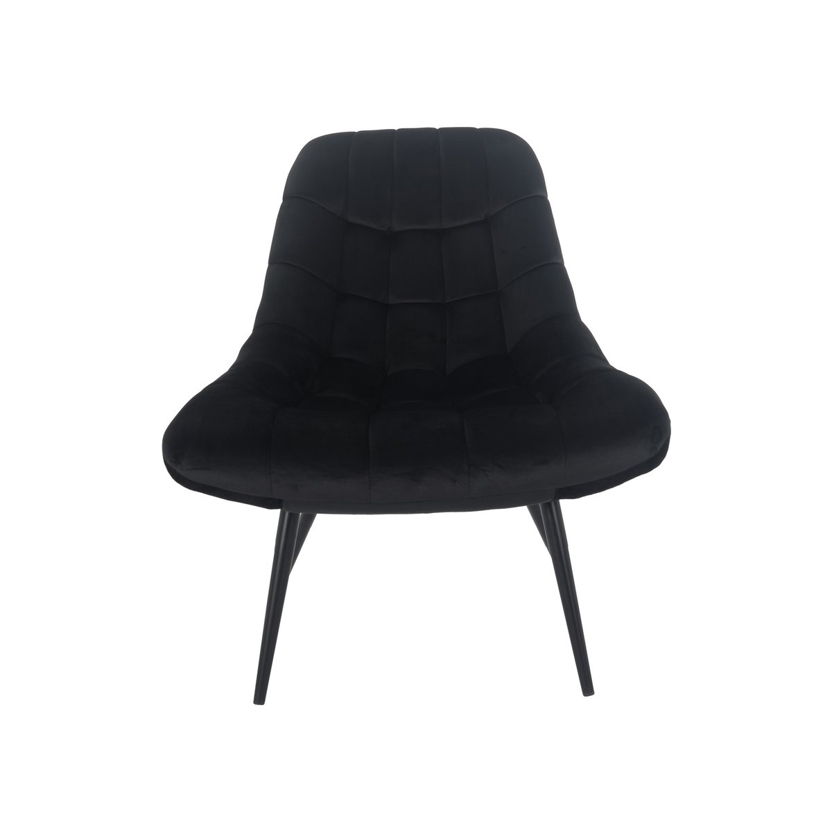 Armchair XXL velvet black metal black