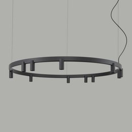 FOURTY ROUND XI LED Schwarze Pendelleuchte