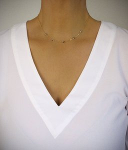 18K gold plated choker necklace with "Black Silver Night" crystals