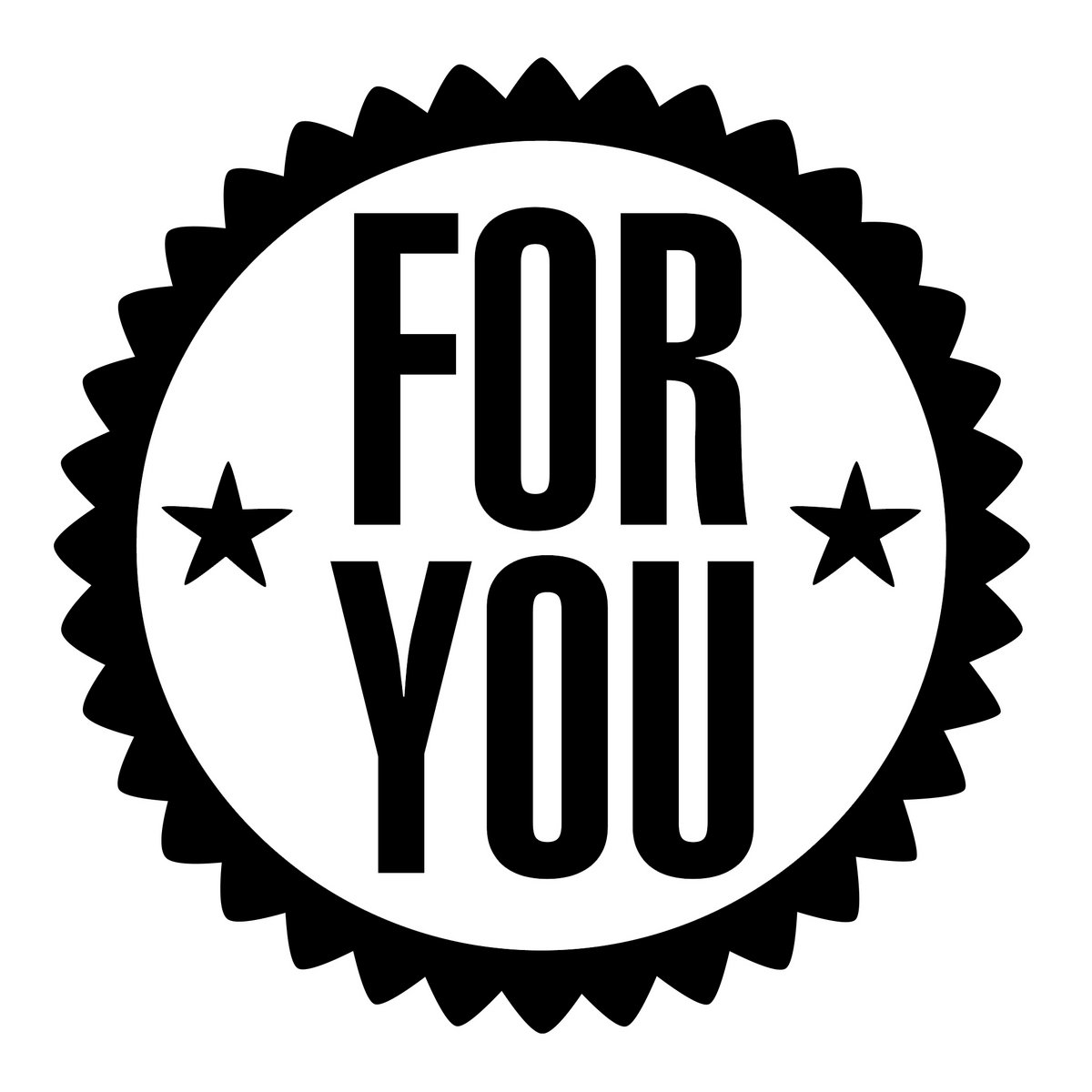 Ronde stempel - "FOR YOU" tekst - Mintgroen