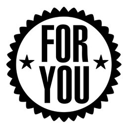 Ronde stempel - "FOR YOU" tekst - Mintgroen