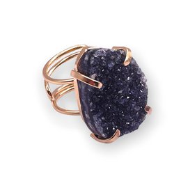 Ring Amarzão Black Druzy