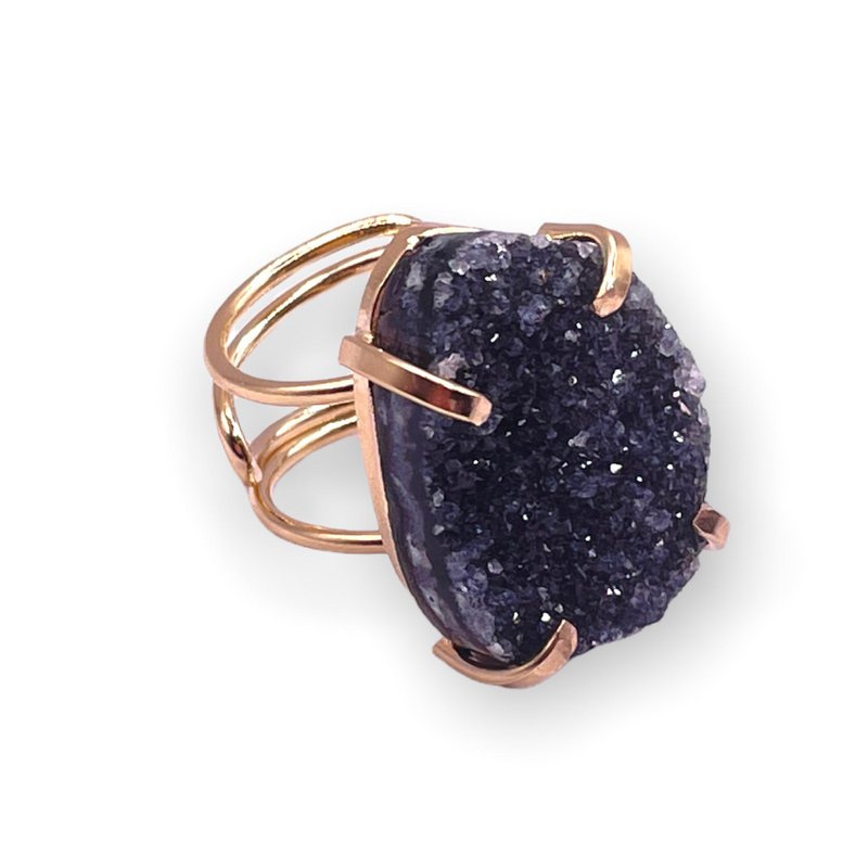 Ring Amarzão Black Druzy