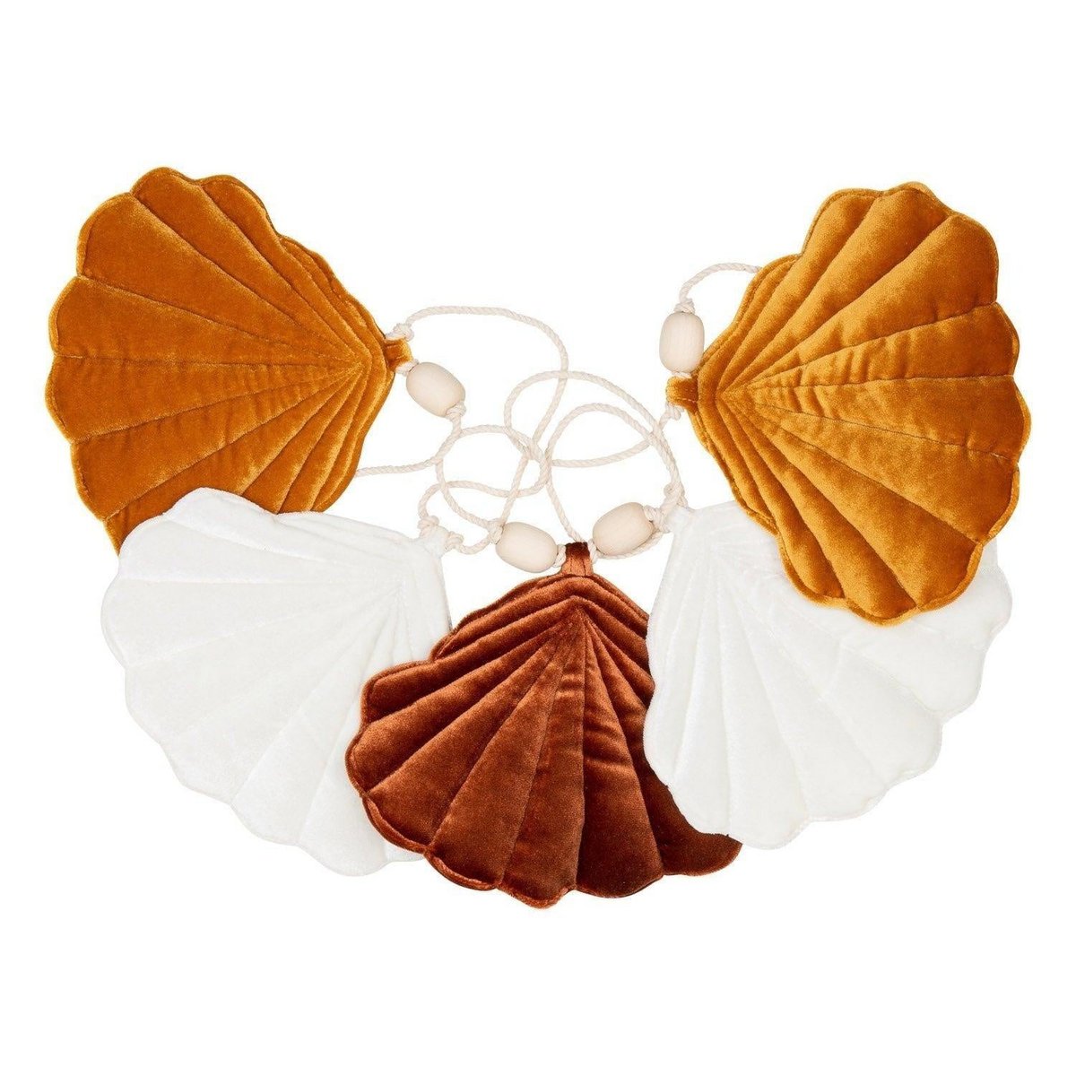 Guirlande Velours "Gold Pearl" avec Coquillages