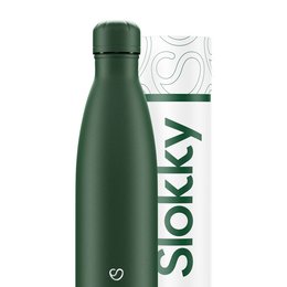 Matte green 500ml thermos bottle with lid, made of durable stainless steel, perfect for keeping drinks hot or cold.