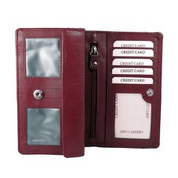 Leder-Damengeldbörse RFID - Leder-Damengeldbörse - Mundharmonika-Modell