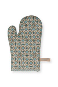 Oven Glove Blooming Tales Khaki-Blue 15x29cm