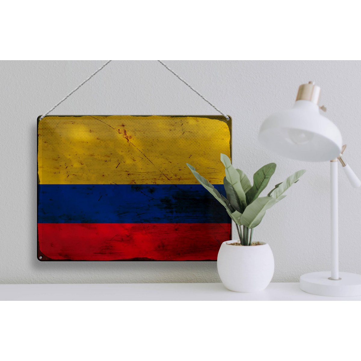 Tin Sign Flag Colombia 40x30cm Flag Colombia Rust