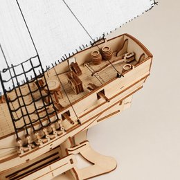 Schoner aus Holz zum Bauen Pilger – 3D-Holzpuzzle 292 Teile, Schiffsmodell mit Segeln und Takelage, Modellbausatz ab 12 Jahren