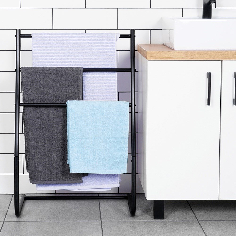 Towel Stand Metal Black