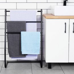 Towel Stand Metal Black