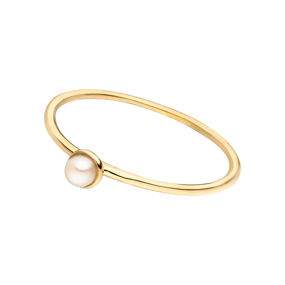 Stacking Ring, Aqua Calzedon, 3mm, 18 K Gelbgold vergoldet, Größe 52