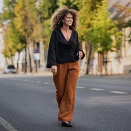 Top cruzado de lino Thea