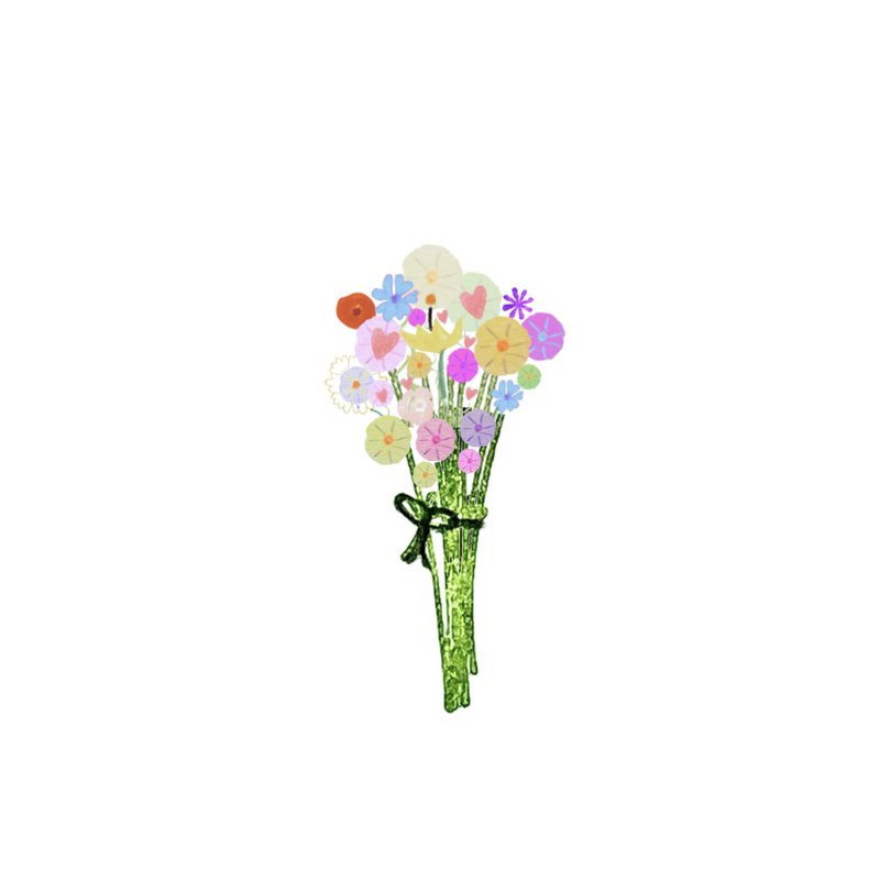 Carte Champ Bouquet Pastel