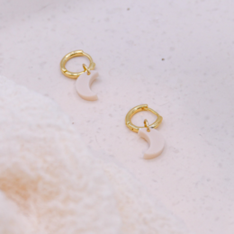 Earrings moon hoop earrings acrylic half moons - light stud earrings moon