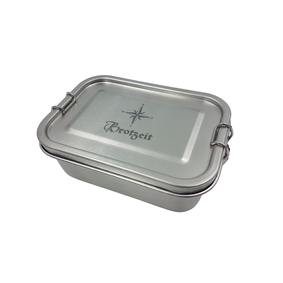 Brotdose "Piet", lunch box, Edelstahl, dicht, 800ml, Motiv Brotzeit