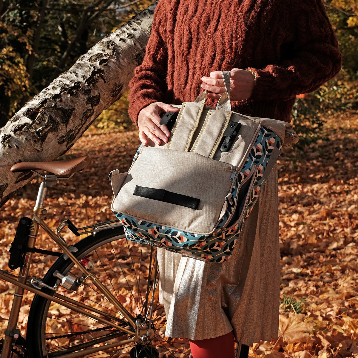 Combinazione sacca per biciclette / portapacchi per zaino - Scandinavia