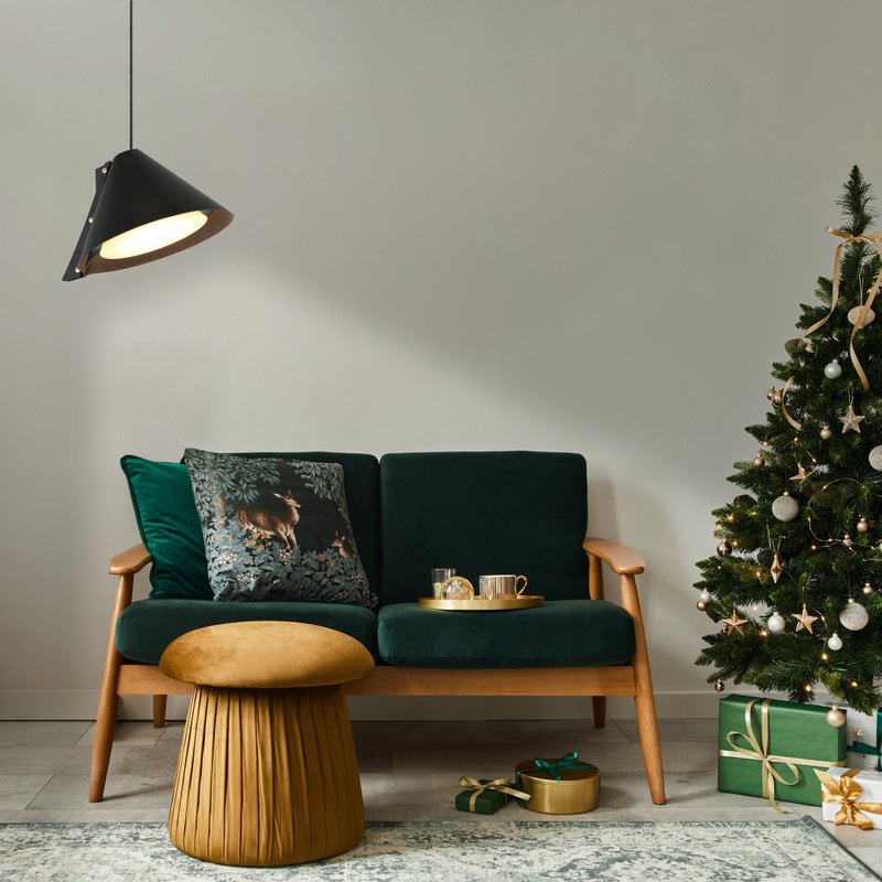 Lampada a sospensione Silence M D40 cm in pelle riciclata