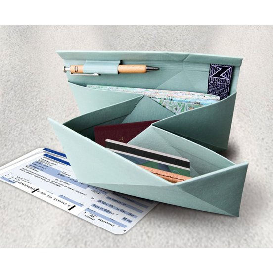 Cellulose fiber travel document holder organizer