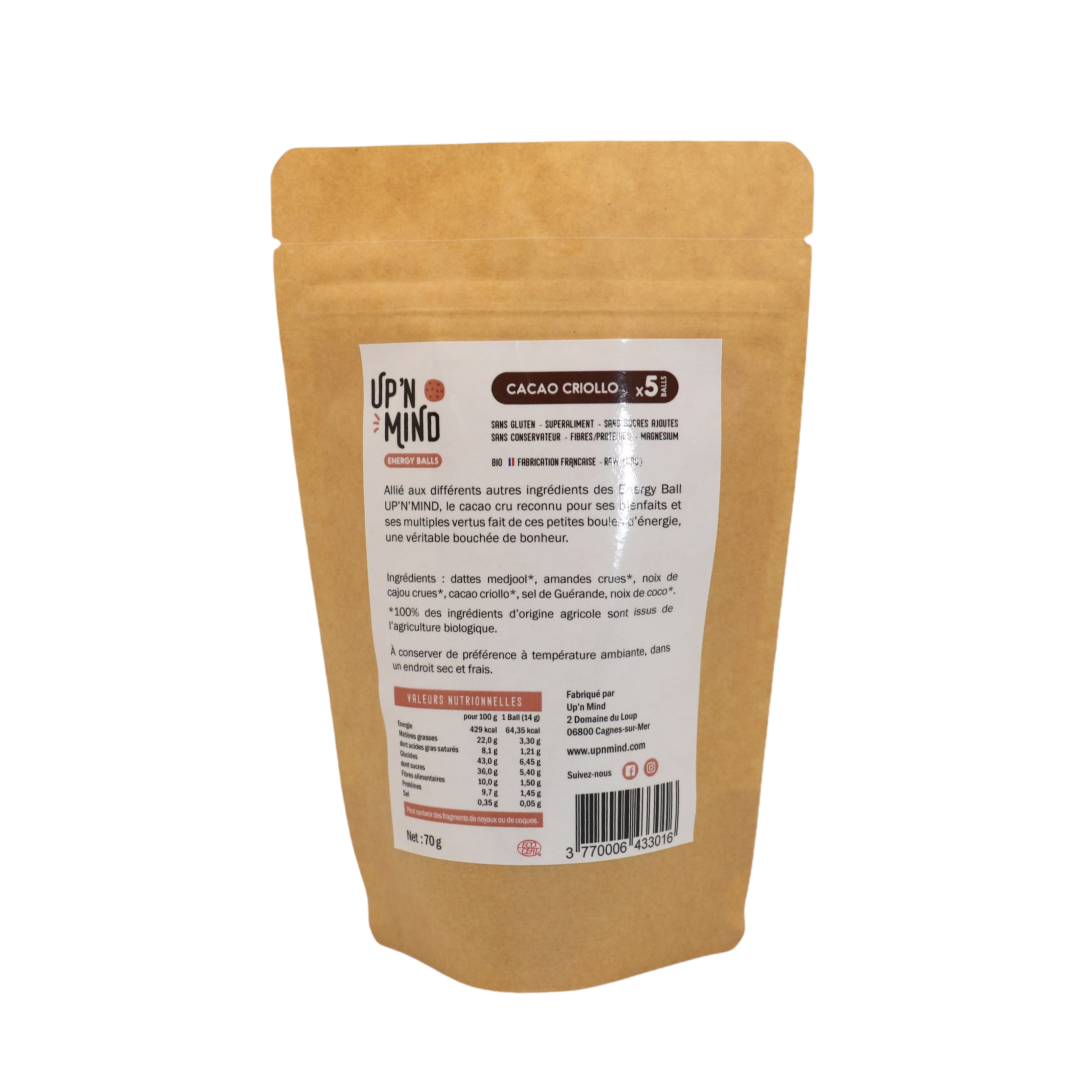 Energy Ball - RAW CACAO - Pack of 5pc