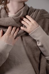 Løs kant - 100% ren cashmere strikket indpakning tørklæde, 60*180 cm